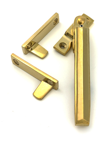 Polished Brass Night-Vent Locking Art Deco Fastener