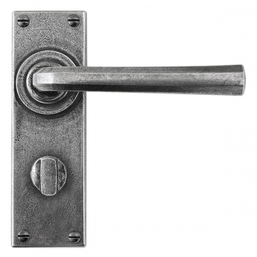 Finesse Tunstall Pewter Door Handle on Backplate