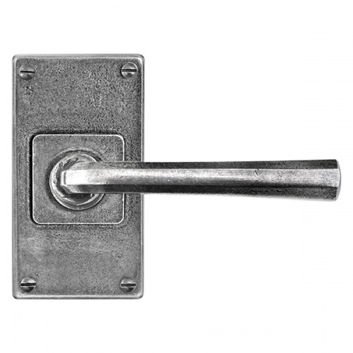 Finesse Tunstall Jesmond Pewter Door Handle on Backplate