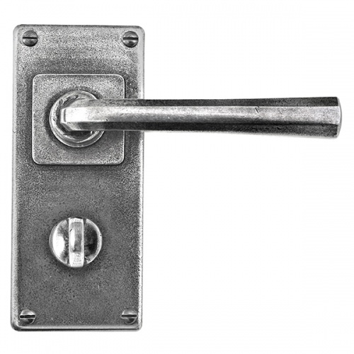 Finesse Tunstall Jesmond Pewter Door Handle on Backplate