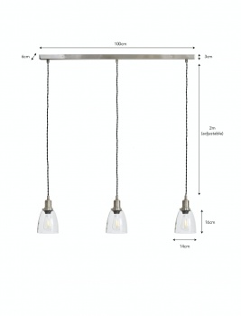 Trio Of Hoxton Domed Pendant Light